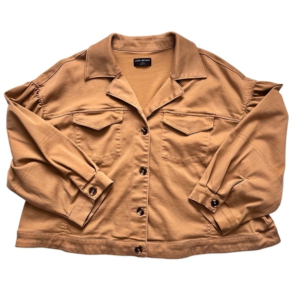 Lane Bryant Tan Puff Sleeve Jacket Size 24 - Picture 2 of 8